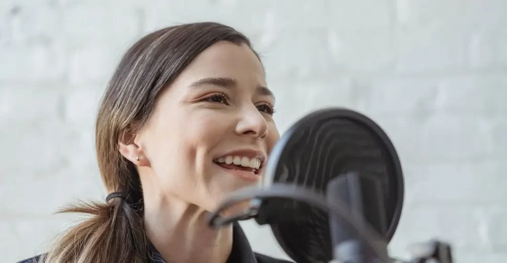 Woman speaking her truth with confidence
