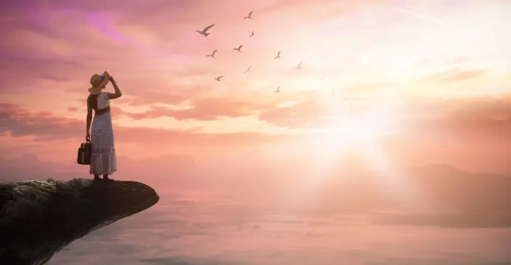 Symbolic image of freedom and movement as money’s true meaning