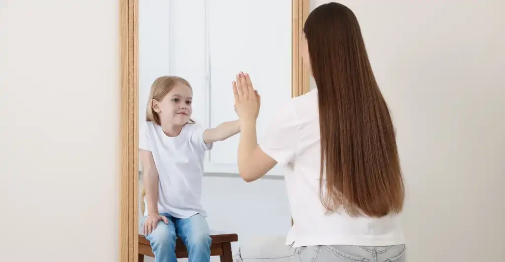 childhood healing as she reconnects with her younger self